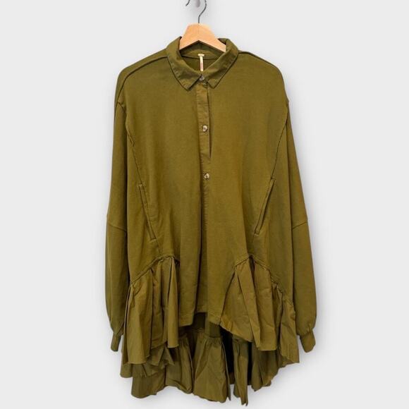 FREE PEOPLE Button-up Sweatshirt Size Small - Picture 3 of 10
